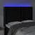 Produktbild 4 för Sänggavel LED svart 147x16x118/128 cm sammet