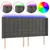 Produktbild 2 för Sänggavel LED mörkgrå 163x16x118/128 cm sammet