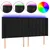 Produktbild 2 för Sänggavel LED svart 183x16x118/128 cm sammet