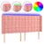 Produktbild 2 för Sänggavel LED rosa 203x16x118/128 cm sammet