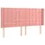 Produktbild 3 för Sänggavel LED rosa 203x16x118/128 cm sammet