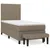 Produktbild 2 för Ramsäng med madrass taupe 90x200 cm tyg