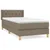 Produktbild 2 för Ramsäng med madrass taupe 80x200 cm tyg