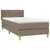 Produktbild 3 för Ramsäng med madrass taupe 80x200 cm tyg