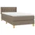 Produktbild 3 för Ramsäng med madrass taupe 90x200 cm tyg