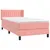 Produktbild 3 för Ramsäng med madrass rosa 90x190 cm sammet