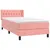 Produktbild 3 för Ramsäng med madrass rosa 90x190 cm sammet