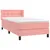 Produktbild 3 för Ramsäng med madrass rosa 90x190 cm sammet