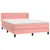 Produktbild 3 för Ramsäng med madrass rosa 140x190 cm sammet