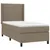 Produktbild 3 för Ramsäng med madrass taupe 90x190 cm tyg