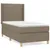 Produktbild 2 för Ramsäng med madrass taupe 80x200 cm tyg