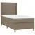Produktbild 3 för Ramsäng med madrass taupe 80x200 cm tyg