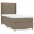 Produktbild 2 för Ramsäng med madrass taupe 90x190 cm tyg