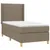 Produktbild 3 för Ramsäng med madrass taupe 90x190 cm tyg