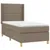 Produktbild 3 för Ramsäng med madrass taupe 80x200 cm tyg