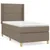 Produktbild 2 för Ramsäng med madrass taupe 90x190 cm tyg