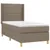 Produktbild 3 för Ramsäng med madrass taupe 90x190 cm tyg
