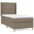 Produktbild 2 för Ramsäng med madrass taupe 100x200 cm tyg