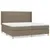 Produktbild 2 för Ramsäng med madrass taupe 200x200 cm tyg