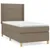 Produktbild 2 för Ramsäng med madrass taupe 90x190 cm tyg