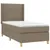 Produktbild 3 för Ramsäng med madrass taupe 90x190 cm tyg