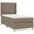 Produktbild 2 för Ramsäng med madrass taupe 100x200 cm tyg