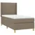 Produktbild 3 för Ramsäng med madrass taupe 100x200 cm tyg