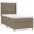 Produktbild 2 för Ramsäng med madrass taupe 80x200 cm tyg