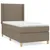 Produktbild 2 för Ramsäng med madrass taupe 80x200 cm tyg