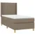 Produktbild 3 för Ramsäng med madrass taupe 80x200 cm tyg