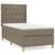 Produktbild 2 för Ramsäng med madrass taupe 80x200 cm tyg