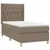Produktbild 3 för Ramsäng med madrass taupe 80x200 cm tyg