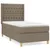 Produktbild 2 för Ramsäng med madrass taupe 90x190 cm tyg