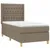 Produktbild 3 för Ramsäng med madrass taupe 90x190 cm tyg