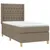 Produktbild 3 för Ramsäng med madrass taupe 90x200 cm tyg