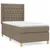 Produktbild 2 för Ramsäng med madrass taupe 100x200 cm tyg