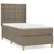 Produktbild 2 för Ramsäng med madrass taupe 80x200 cm tyg