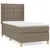 Produktbild 2 för Ramsäng med madrass taupe 90x190 cm tyg