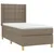 Produktbild 3 för Ramsäng med madrass taupe 90x190 cm tyg