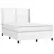 Produktbild 3 för Ramsäng med madrass vit 140x190 cm konstläder