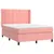 Produktbild 3 för Ramsäng med madrass rosa 140x200 cm sammet