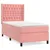 Produktbild 2 för Ramsäng med madrass rosa 90x190 cm sammet