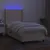 Produktbild 3 för Ramsäng med madrass & LED gräddvit 90x190 cm tyg