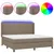 Produktbild 2 för Ramsäng med madrass & LED taupe 200x200 cm tyg