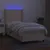 Produktbild 3 för Ramsäng med madrass & LED gräddvit 90x190 cm tyg