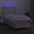 Produktbild 3 för Ramsäng med madrass & LED gräddvit 90x190 cm tyg