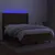 Produktbild 3 för Ramsäng med madrass & LED mörkbrun 140x200 cm tyg