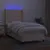 Produktbild 3 för Ramsäng med madrass & LED gräddvit 90x190 cm tyg