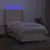 Produktbild 3 för Ramsäng med madrass & LED gräddvit 100x200 cm tyg