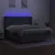 Produktbild 3 för Ramsäng med madrass & LED mörkgrå 160x200 cm tyg